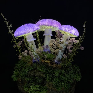 Purple mushroom lamp mushroom lights LED mood lamp stunning lamp nightstand lamp USB night light image 1