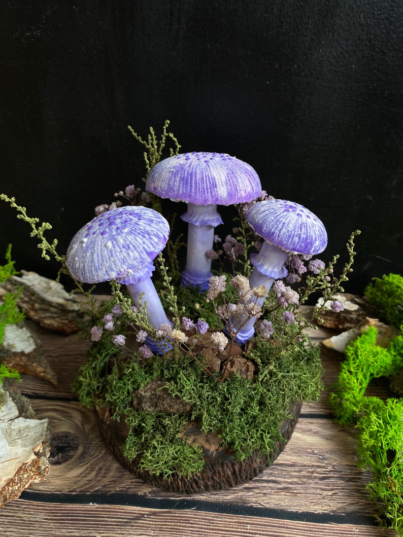 Purple mushroom lamp mushroom lights LED mood lamp stunning lamp nightstand lamp USB night light image 7