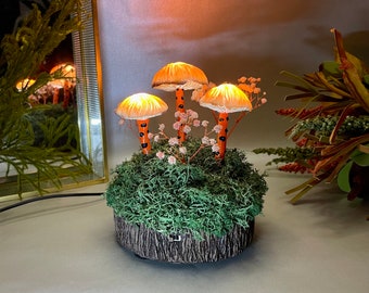 Orange Mushroom Lamp: Psychedelic LED USB Night Light