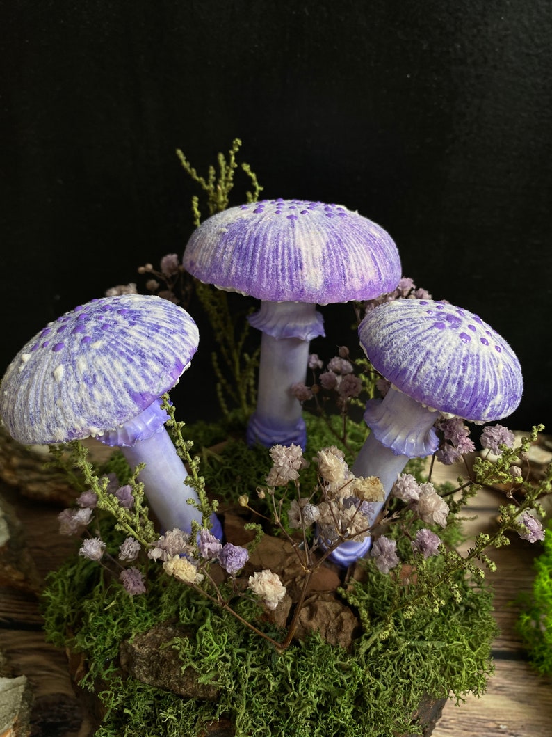 Purple mushroom lamp mushroom lights LED mood lamp stunning lamp nightstand lamp USB night light image 3