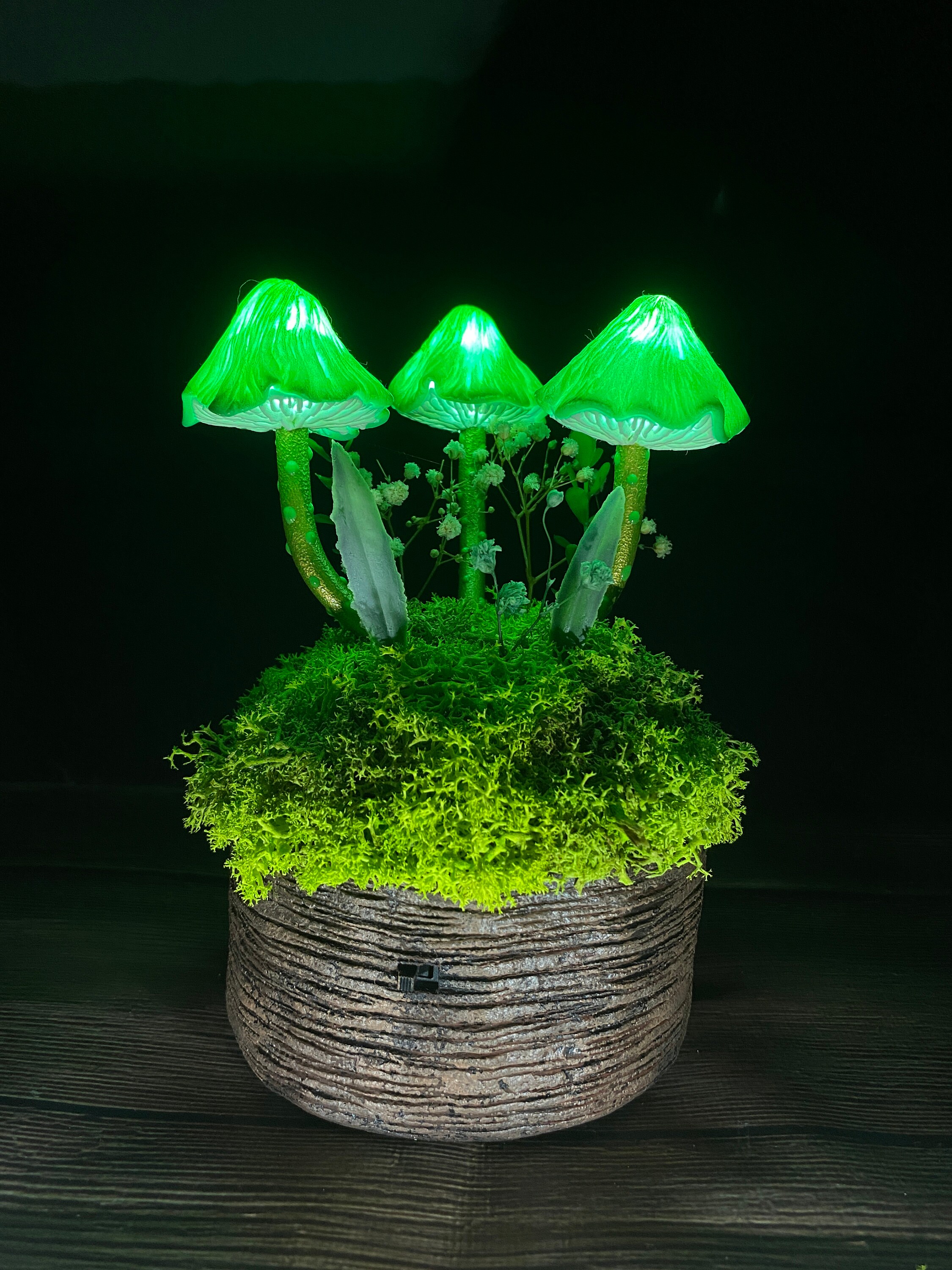 Grüne Pilzlampe Glühende Lampe Zauberpilz Nachtlicht Schreibtischlicht  Dekor USB Nachtlicht - .de