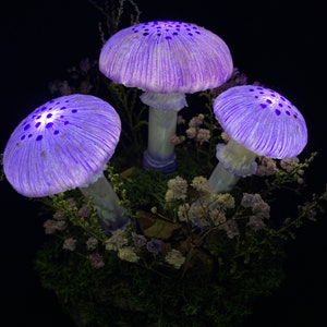 Purple mushroom lamp mushroom lights LED mood lamp stunning lamp nightstand lamp USB night light image 5