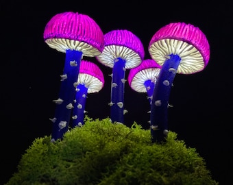Psychedelic Mushroom Lamp: Handmade Polymer Clay USB Night Light