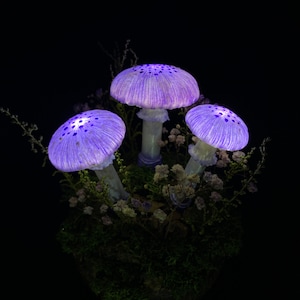 Purple mushroom lamp mushroom lights LED mood lamp stunning lamp nightstand lamp USB night light image 9