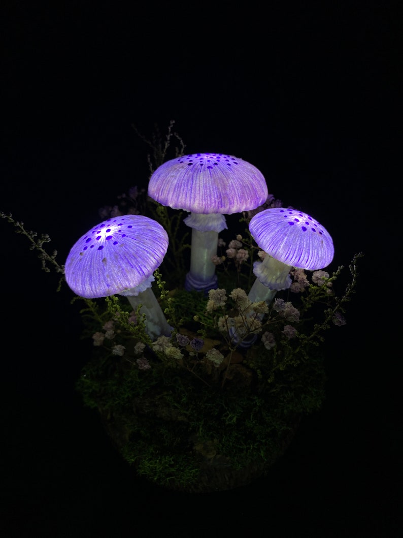 Purple mushroom lamp mushroom lights LED mood lamp stunning lamp nightstand lamp USB night light image 9