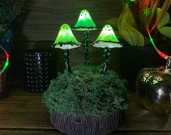 Ночной светильник «Мистический гриб»: Green Witchy Cottagecore Decor