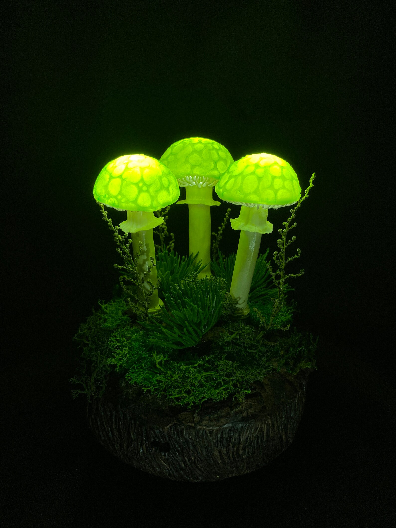 Green Mushroom Bedside Lamp Glowing Lamp Magic Mushroom Night - Etsy