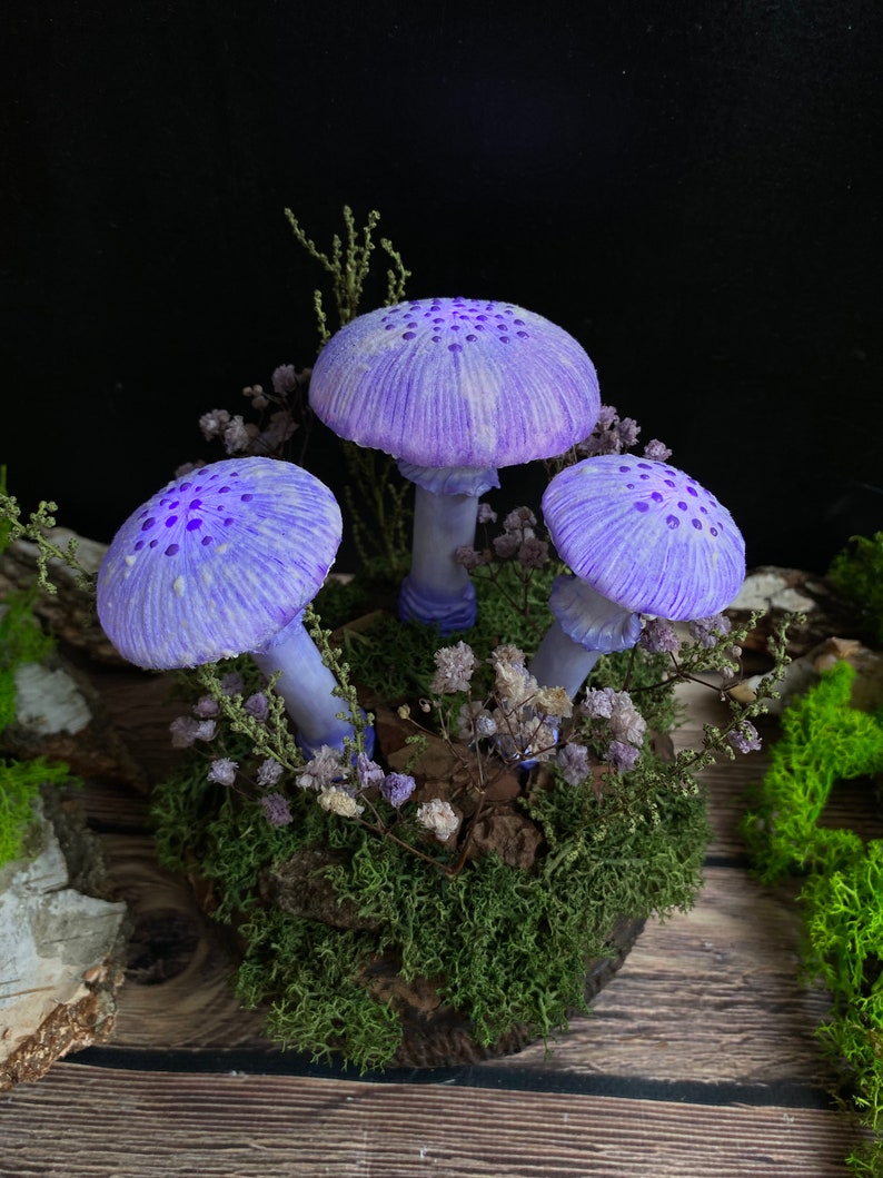 Purple mushroom lamp mushroom lights LED mood lamp stunning lamp nightstand lamp USB night light image 10