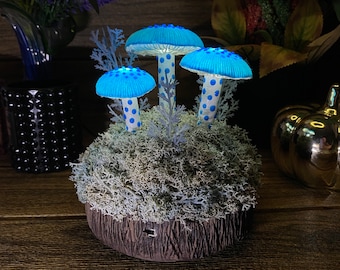 Cute Handmade Mushroom Lamp Unique Christmas Gift for her Mushroom night light Gothic Cottagecore decor USB light