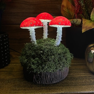 Magische Amanita Pilz Lampe für Zuhause, Weihnachtsgeschenke Cottagecore Decor Kleine Schlafzimmerlampe Fliegenpilz Pilz Nachtlicht