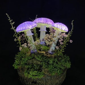 Purple mushroom lamp mushroom lights LED mood lamp stunning lamp nightstand lamp USB night light image 6