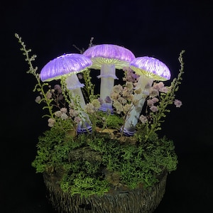 Purple mushroom lamp mushroom lights LED mood lamp stunning lamp nightstand lamp USB night light image 6