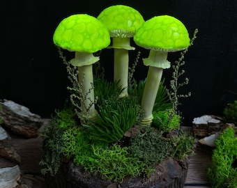 Handcrafted Mushroom Night Light: Glowing Forest Decor, USB Powered