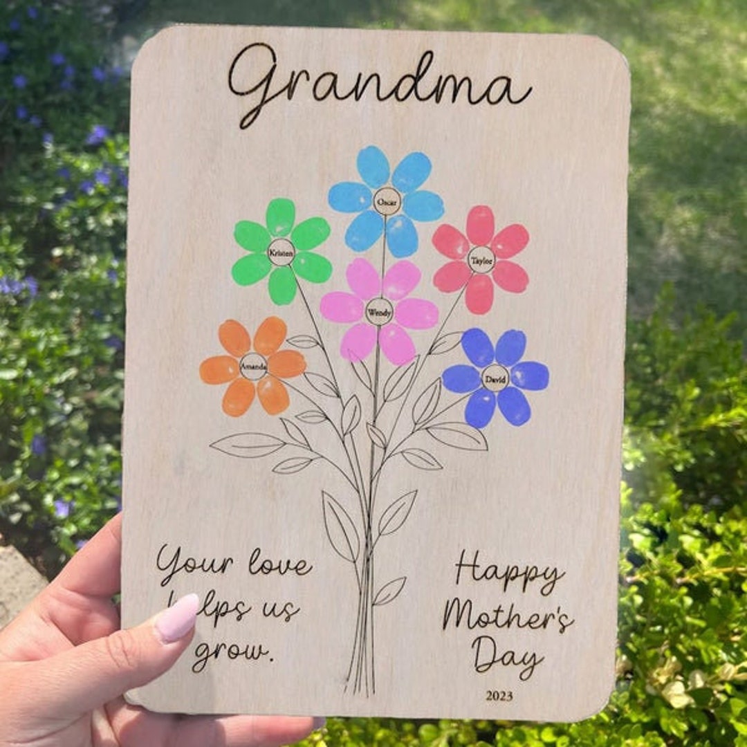 DIY Mothers Day Hand Print, Flowers for Grandma, Bouquet of Flowers ...