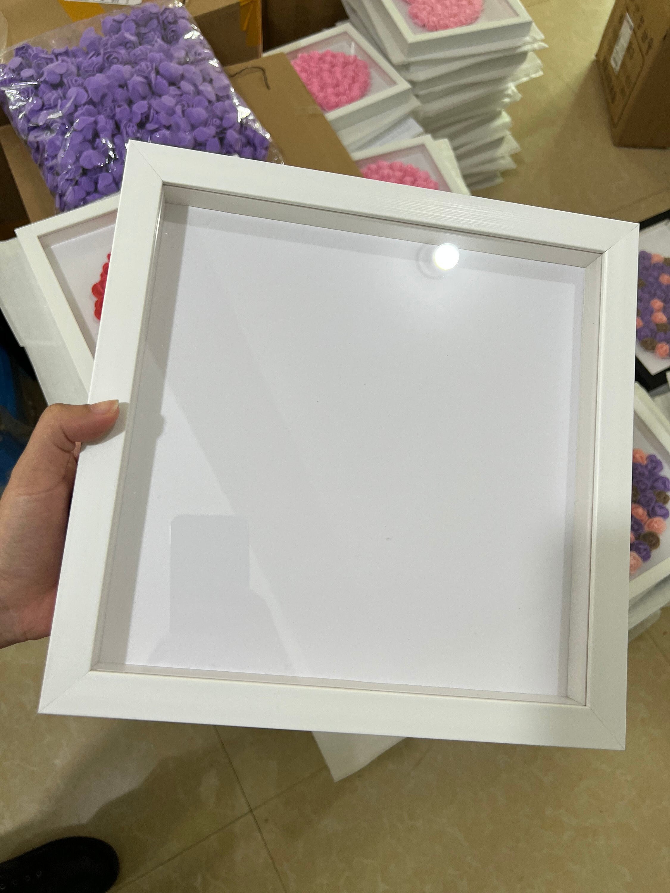 Personalized Flower Butterfly Shadow Box for Mom, Roses Shadowbox With ...