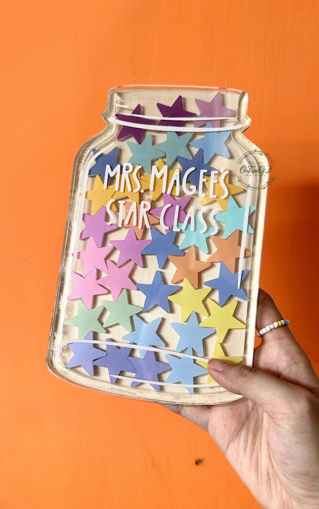Personalized Reward Jar for Classroom, Star Wooden Signs