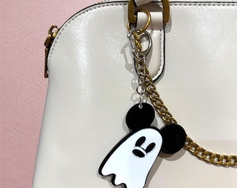 Mickey Ghost Keychain | Mickey Halloween Inspired Keychain | Mouse Inspired Acrylic Bag Charm