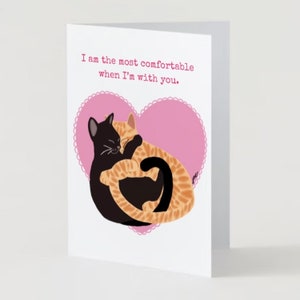 Comfortable With You - Cats Cuddling Greeting Card