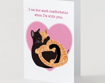 Comfortable With You - Cats Cuddling Greeting Card