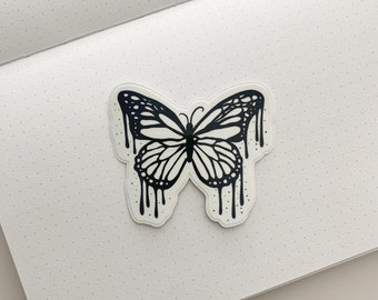 Schmetterling Drip Sticker | ästhetischer Aufkleber | Journal Deco | Einzigartige Aufkleber | Grunge Aufkleber