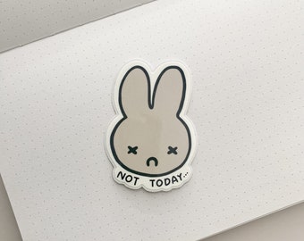 Not Today Häschen-Aufkleber | Stimmungsaufkleber | Journal Deco | Einzigartige Sticker