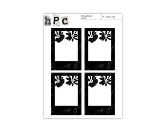 Polaroid Ink Florals Noir Deco Sticker Sheet