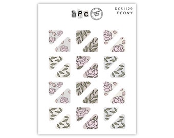 Peony Corners Sticker Sheet | Peony Stickers | Floral Stickers | Planner Stickers | Journaling Stickers | Bujo Stickers & Deco