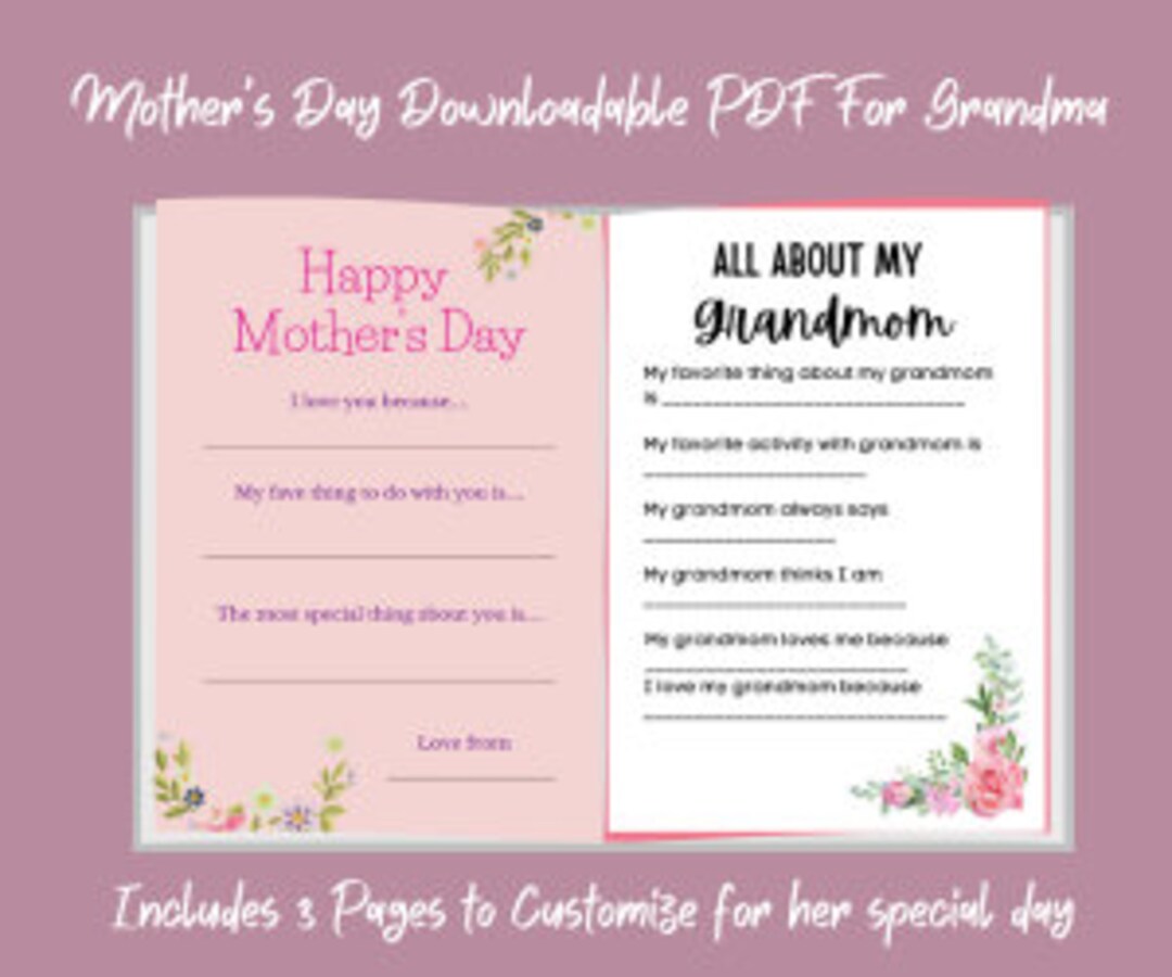 Mother's Day Printable for Grandma - Etsy