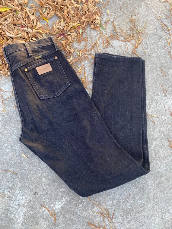 Vintage Men’s Dark Grey Wrangler Jeans 34x38