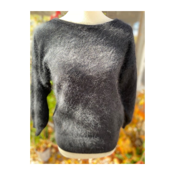 Vintage Black Angora Pullover Sweater