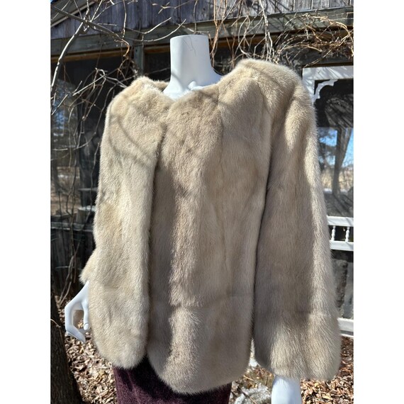 Mid century Blonde Silber Nerz Pelz-Mantel von Koch von Nürnberg