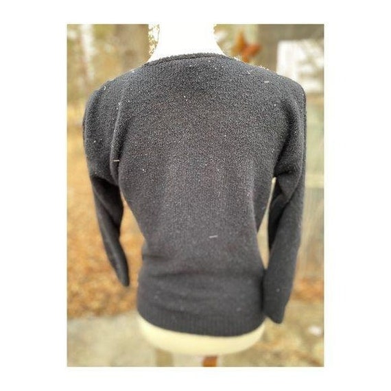 Vintage 80s Crew Sweater Silk Angora Colour Block - image 8