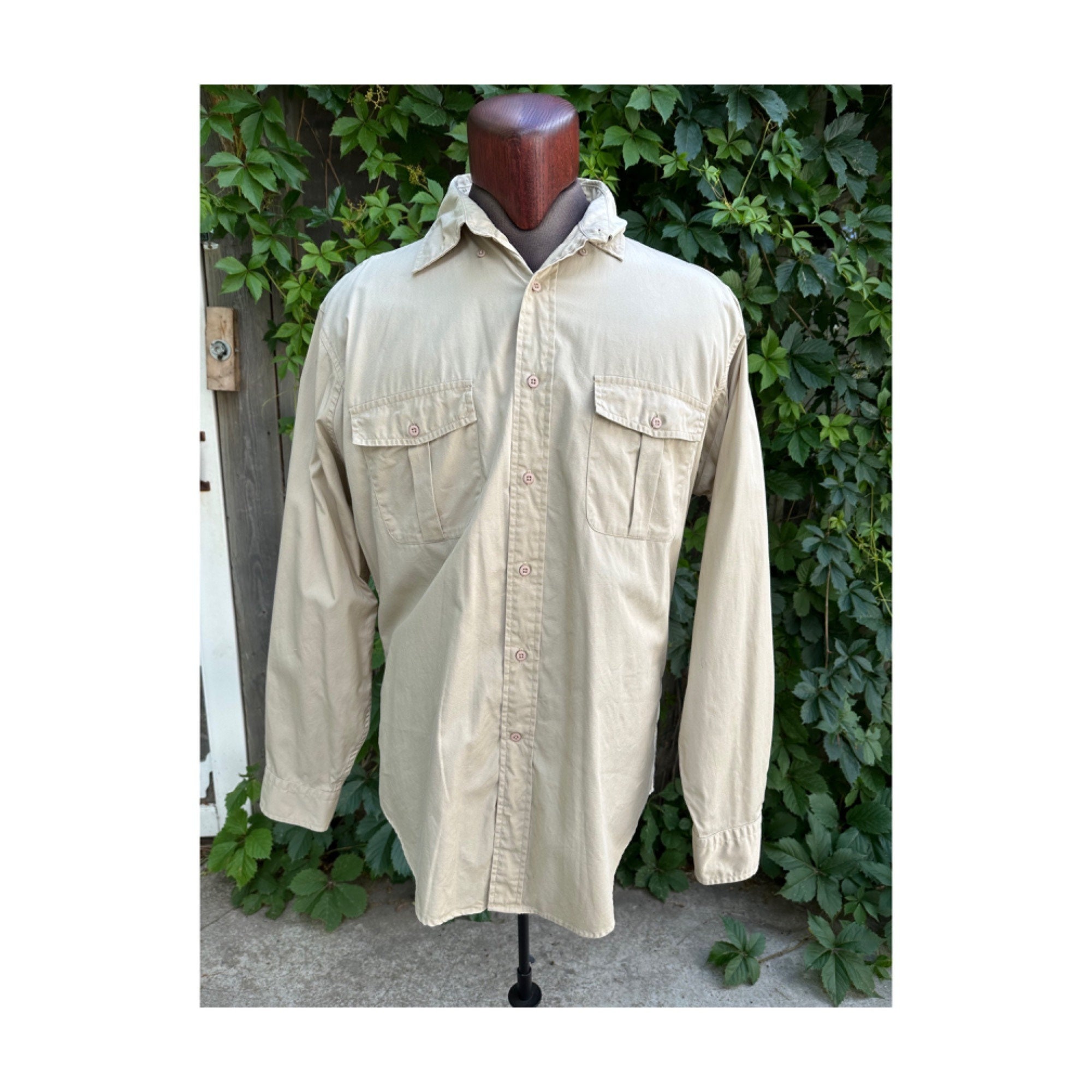 Safari Shirt Bush Poplin Cotton Hunting Travel Clothing Made in USA Willis  & Geiger