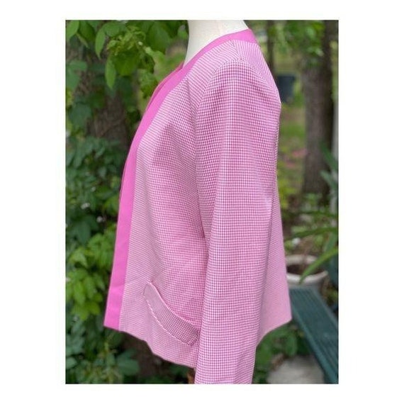 Vintage 80s Blazer D’Allairds Gingham Pink Sz 12 - image 4