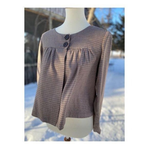 Vintage 50s Bolero Short Jacket Houndstooth - image 1