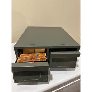 Vintage Oxford Hochleistungsmetall Aktenschrank mit 2 Schubladen 40,6 cm tief