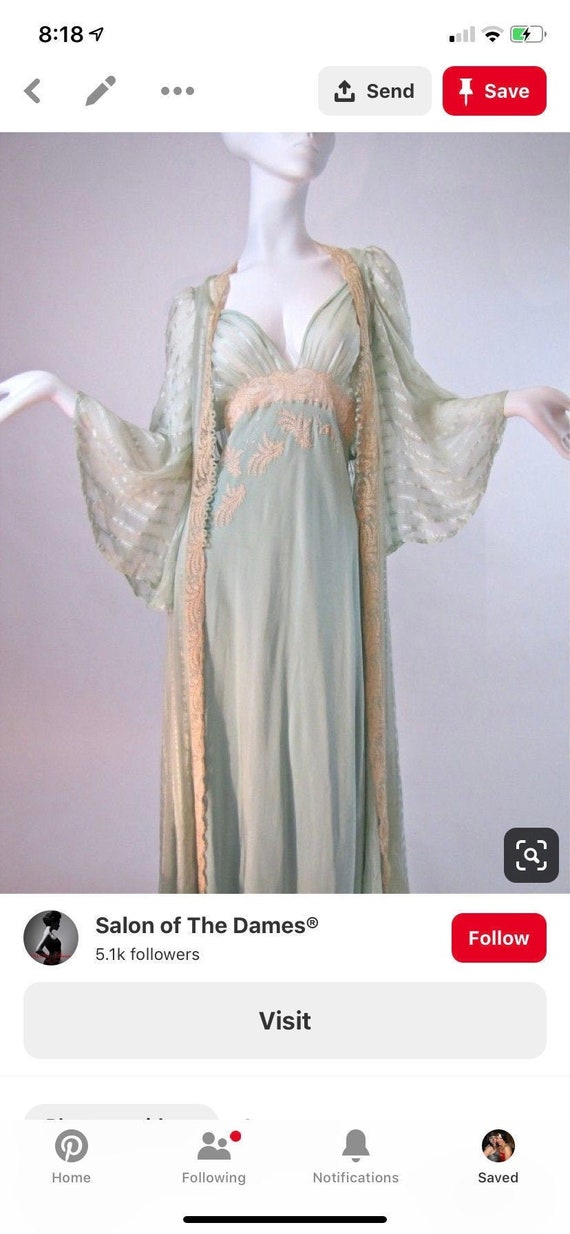 Vintage 1930 s Bridal Trousseau Silk Peignoir Set Heirloom Nightgown Robe Etsy