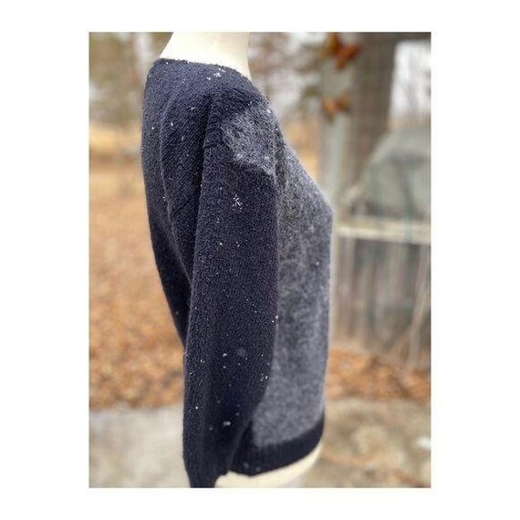 Vintage 80s Crew Sweater Silk Angora Colour Block - image 6