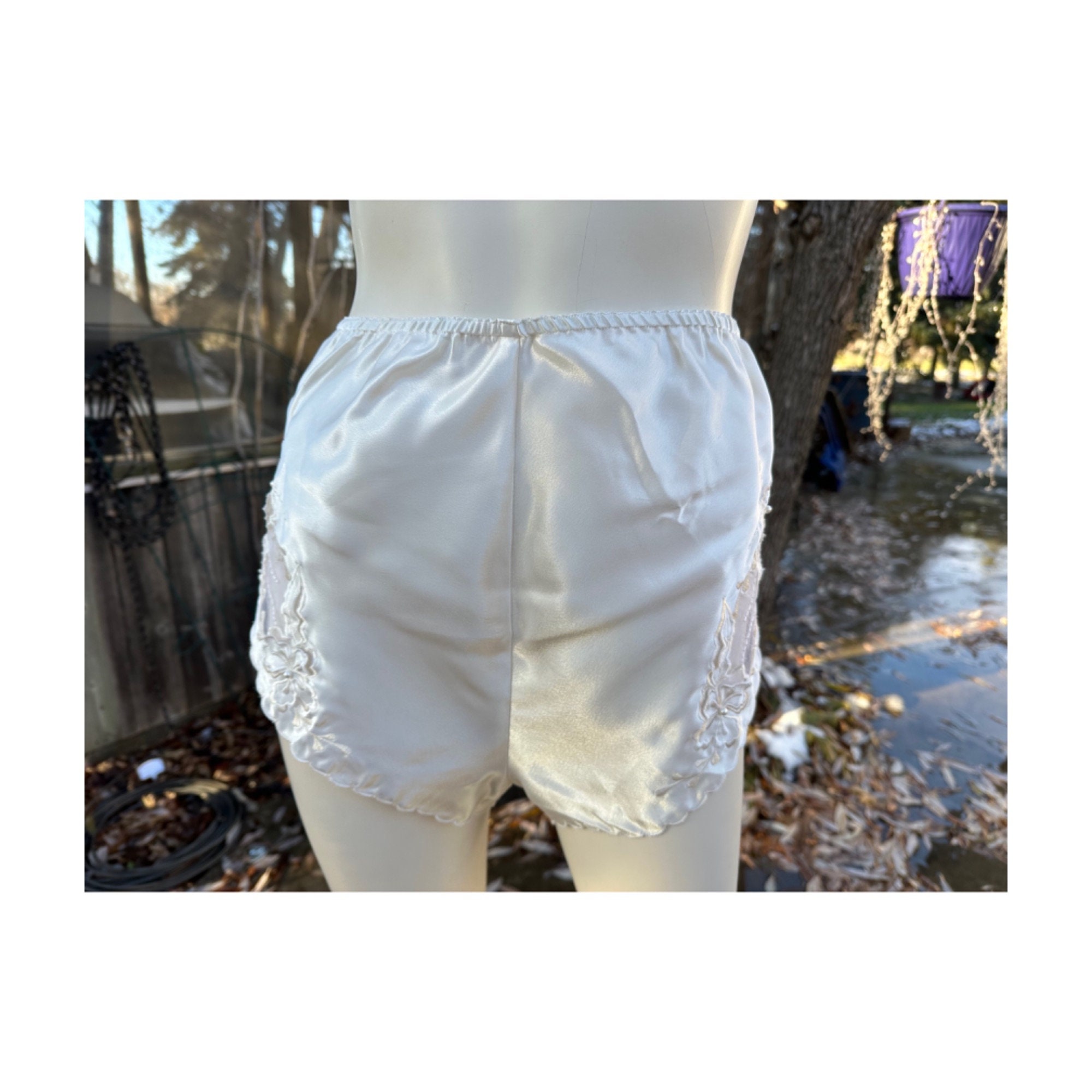 80s Eaton Vanity Fair Satin Panties Sleep Shorts Gusset Knickers