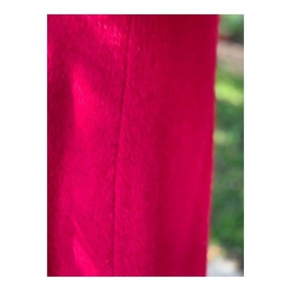 Vintage 60s Red Wool Pea Coat Persian Fur Collar - image 10