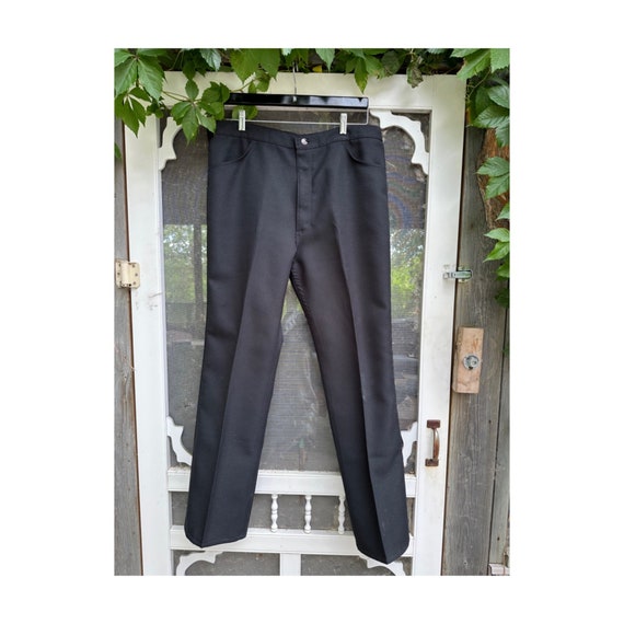 Vtg | 70s Wrangler Black Trousers Pants Bareback … - image 2