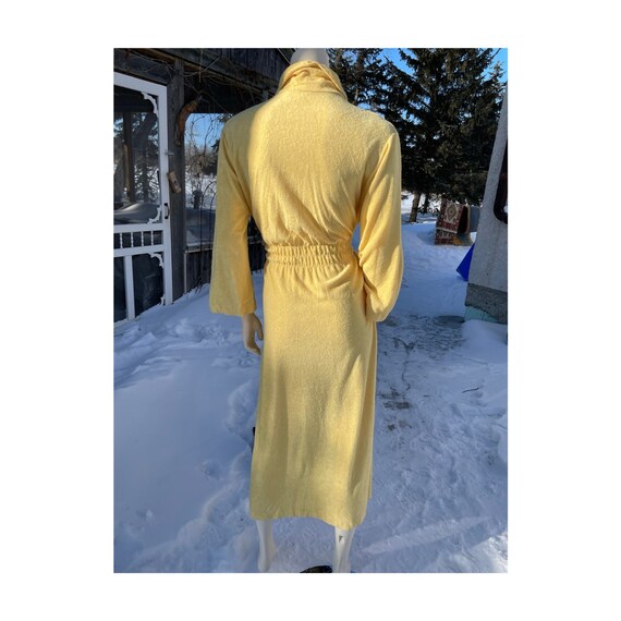 Vintage 70s Georgie Girl Gold Terrycloth Robe Dou… - image 8