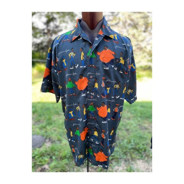 Fubu Platinum 90s Fat Albert Button Up Shirt Vintage Retro Sz XXL Mens