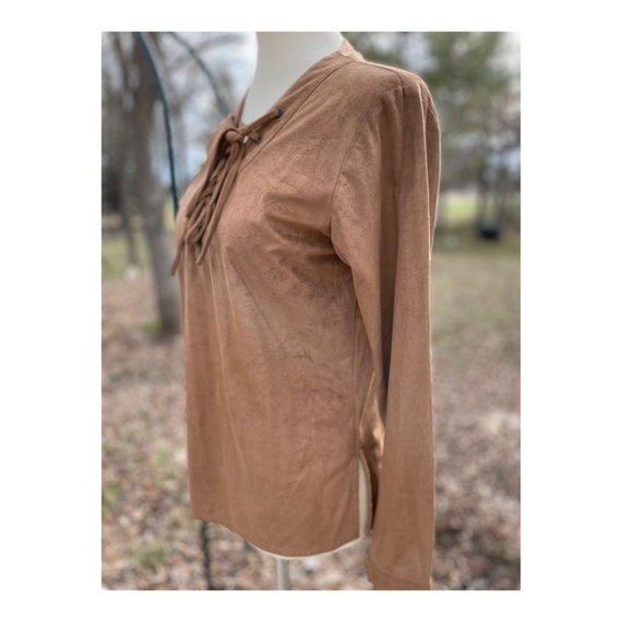 Bill Blass Vintage 90s Faux Suede Western Shirt L… - image 10