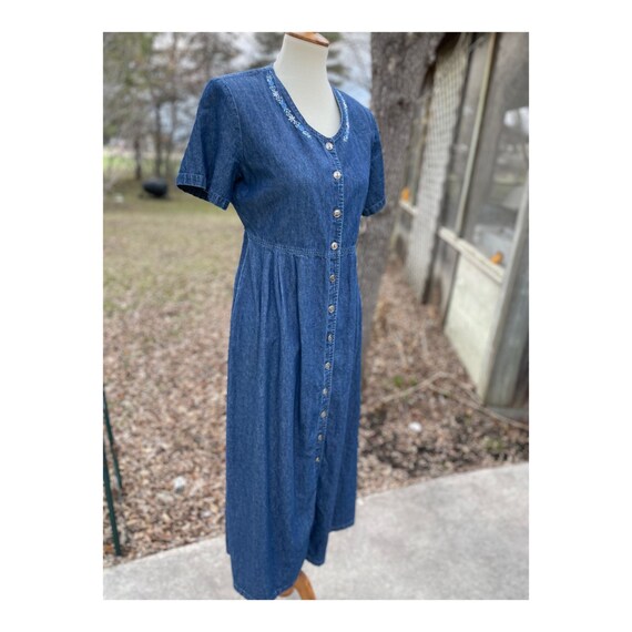 90s National Brand Denim Fall Leaves Dress by National main image 0