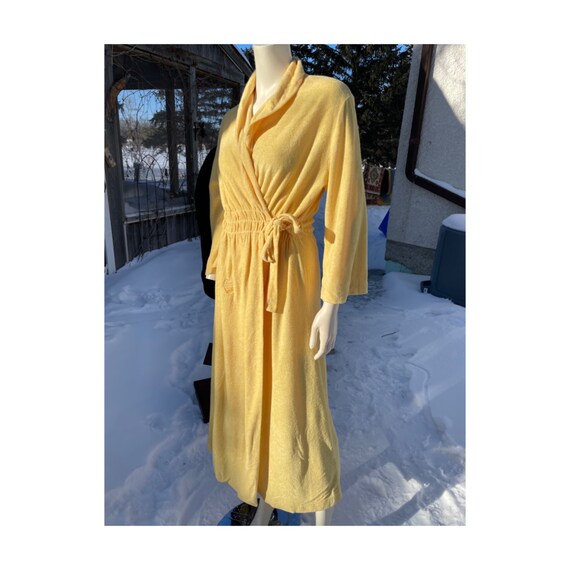 Vintage 70s Georgie Girl Gold Terrycloth Robe Dou… - image 6