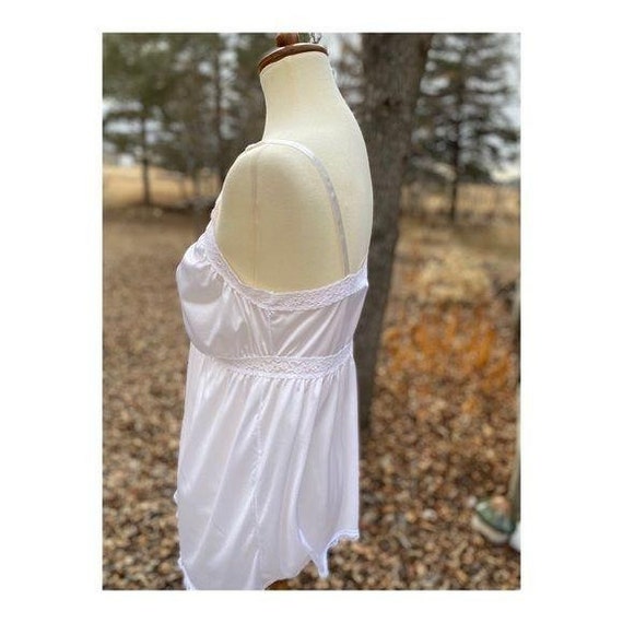 Vintage Maternity Camisole Tank Top White Nylon S… - image 5