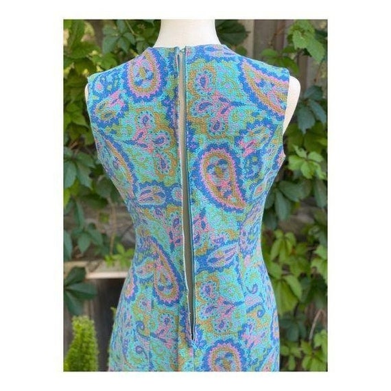 Vintage 50s 60s Mod Mini Dress Psychedelic Paisle… - image 5