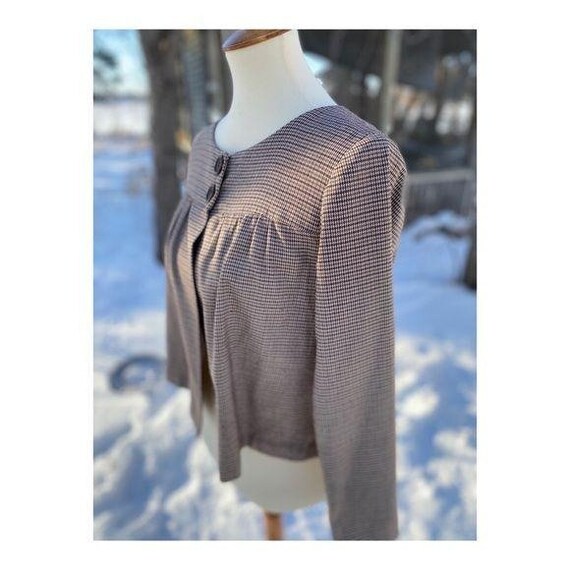 Vintage 50s Bolero Short Jacket Houndstooth - image 4