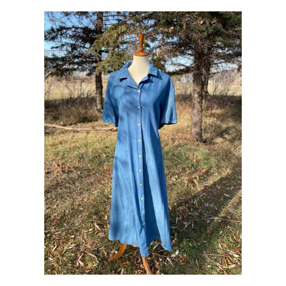 Vintage Jean Dress 80s Plus Size Western Cowgirl C